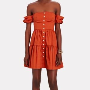 Elio Off-the-Shoulder Cotton Mini Dress